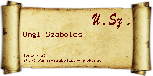 Ungi Szabolcs névjegykártya
